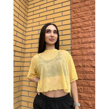ФУТБОЛКА W NSW AIR AOP MESH SS CROP TOP 